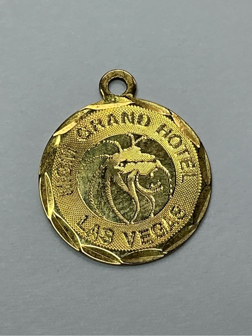 Authentic Vintage Sterling Silver MCM Gold Round Charm Tag